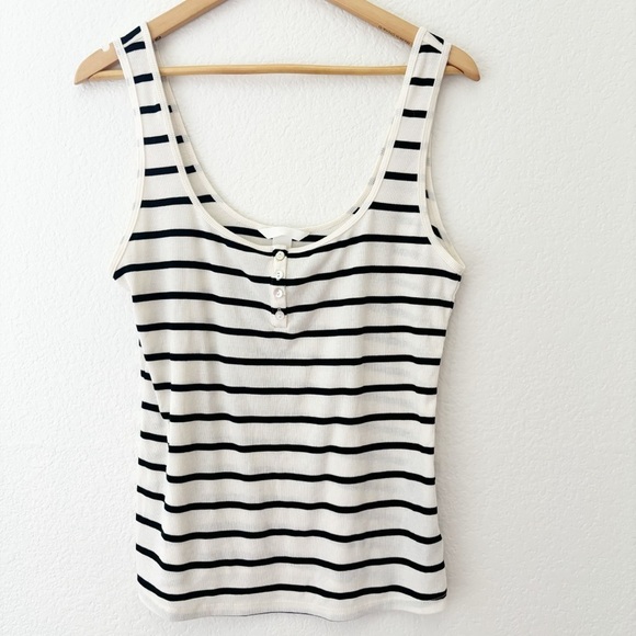 H&M black and white striped sleeveless tank top - Picture 1 of 4